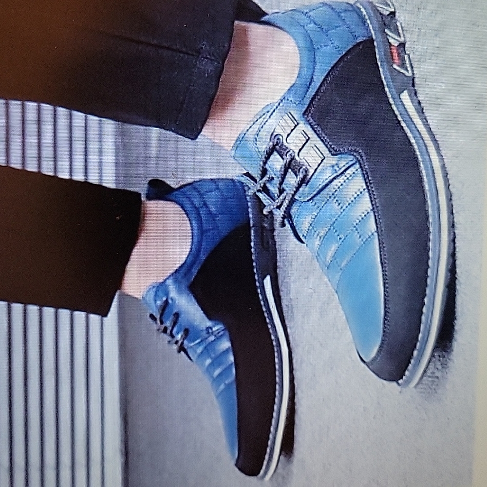 Cosidram black navy blue casual shoes business dress lace microfiber Sz 14 …NEW